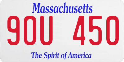 MA license plate 9OU450