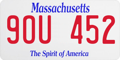 MA license plate 9OU452