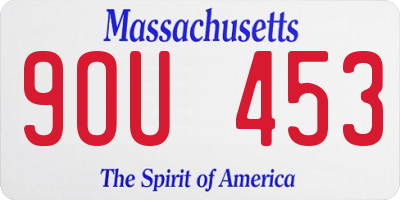 MA license plate 9OU453