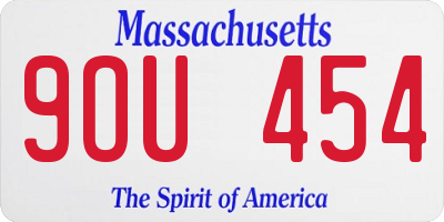 MA license plate 9OU454
