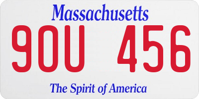 MA license plate 9OU456