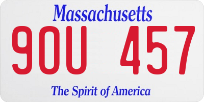 MA license plate 9OU457