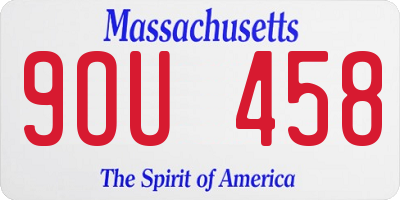 MA license plate 9OU458