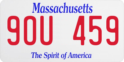 MA license plate 9OU459