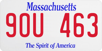 MA license plate 9OU463