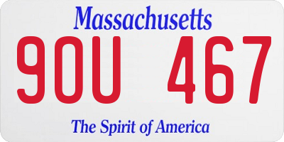 MA license plate 9OU467