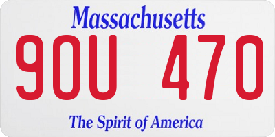 MA license plate 9OU470