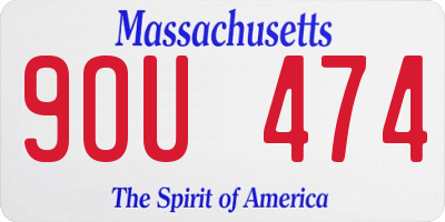 MA license plate 9OU474