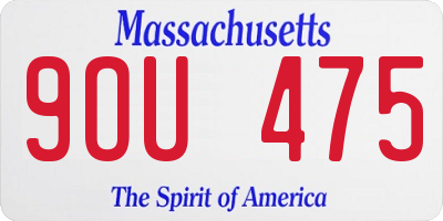 MA license plate 9OU475