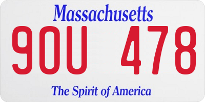 MA license plate 9OU478