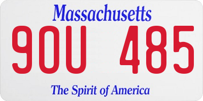 MA license plate 9OU485