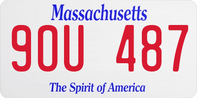 MA license plate 9OU487