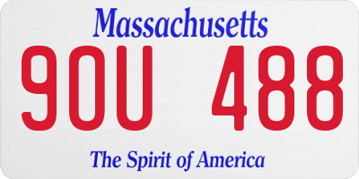 MA license plate 9OU488