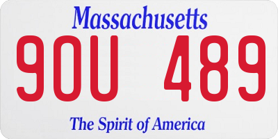 MA license plate 9OU489