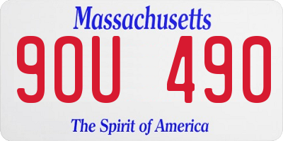 MA license plate 9OU490