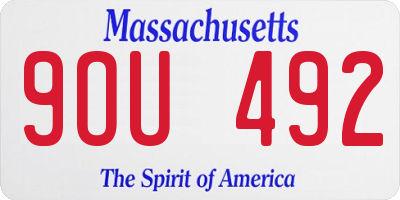 MA license plate 9OU492