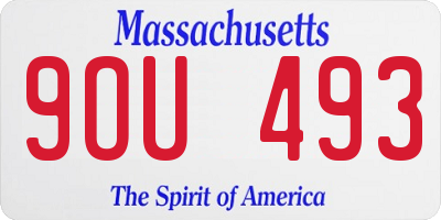 MA license plate 9OU493