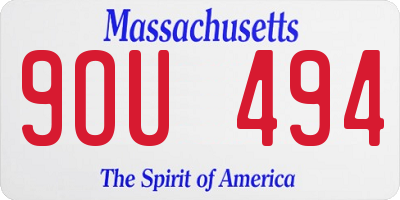 MA license plate 9OU494