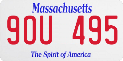 MA license plate 9OU495