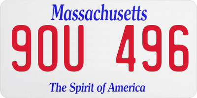 MA license plate 9OU496
