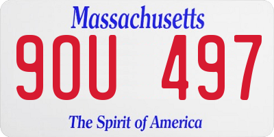 MA license plate 9OU497
