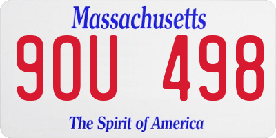 MA license plate 9OU498