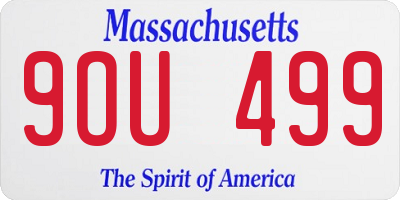 MA license plate 9OU499