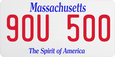 MA license plate 9OU500