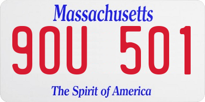 MA license plate 9OU501