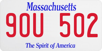 MA license plate 9OU502