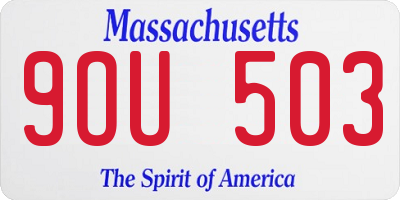 MA license plate 9OU503