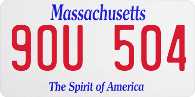 MA license plate 9OU504