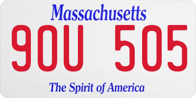 MA license plate 9OU505