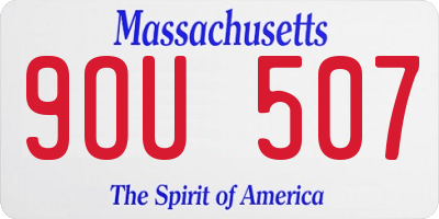 MA license plate 9OU507
