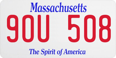 MA license plate 9OU508