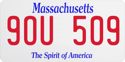 MA license plate 9OU509