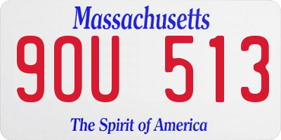 MA license plate 9OU513