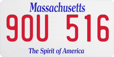 MA license plate 9OU516