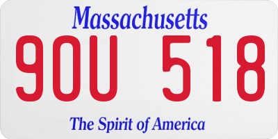 MA license plate 9OU518