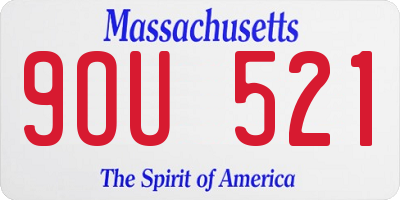 MA license plate 9OU521