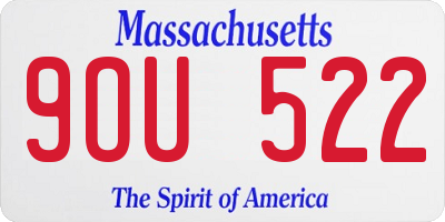 MA license plate 9OU522
