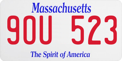 MA license plate 9OU523