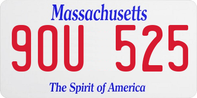 MA license plate 9OU525