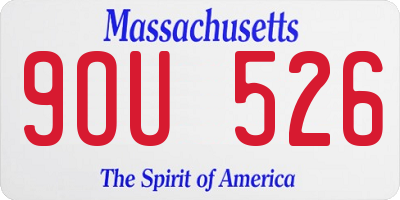 MA license plate 9OU526