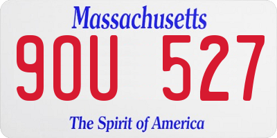 MA license plate 9OU527