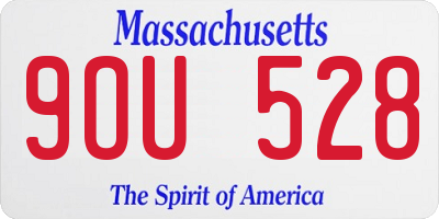MA license plate 9OU528