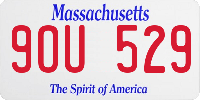 MA license plate 9OU529