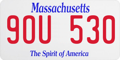 MA license plate 9OU530