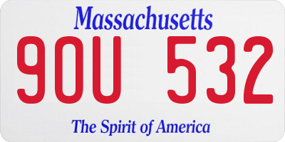 MA license plate 9OU532