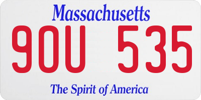 MA license plate 9OU535